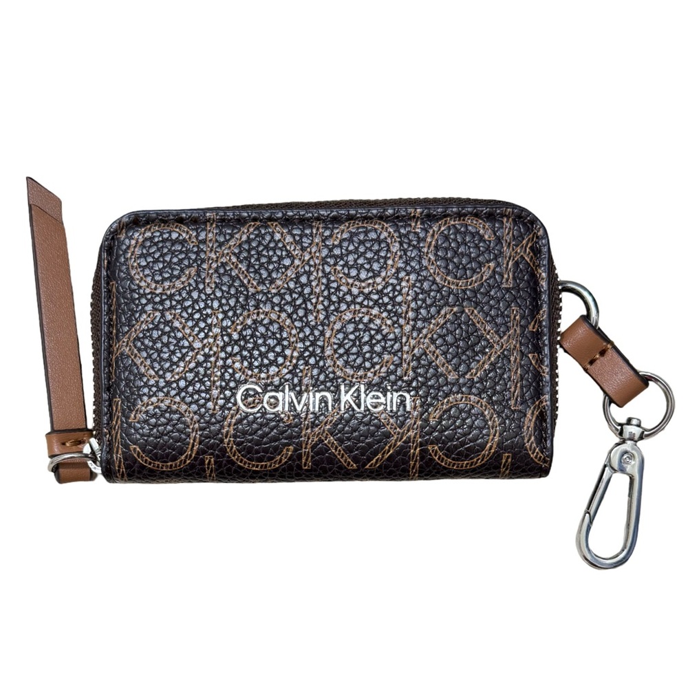 Calvin Klein Tan and Brown Zip Wallet - Picture 1 of 4